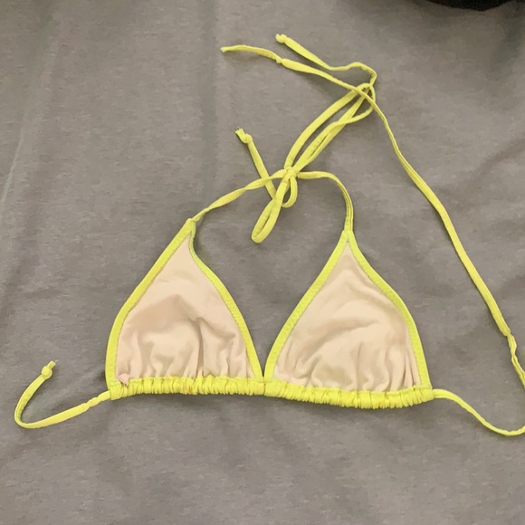 Neon 90s yellow/green bikini top preowned fits like S - Picture 4 of 7